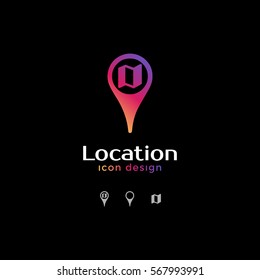 paper map icon. location icon for map