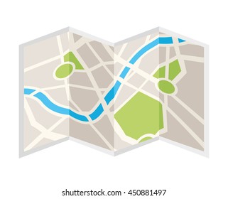 paper map isolated icon design, vector illustration  graphic 