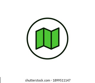 Paper map line icon. Vector symbol in trendy flat style on white background. Travel sing for design.