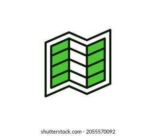 Paper map line icon. Vector symbol in trendy flat style on white background. Travel sing for design.