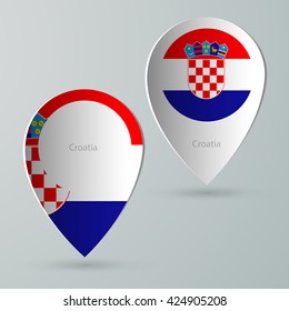 paper of map marker for maps and navigators croatia