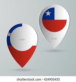 paper of map marker for maps and navigators chile