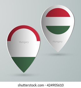 paper of map marker for maps and navigators hungary