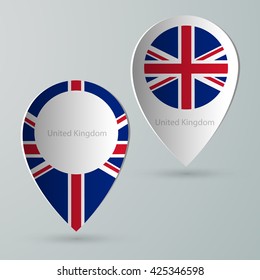 paper of map marker for maps and navigators united kingdom
