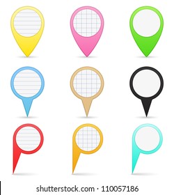 Paper map markers, vector eps10 illustration