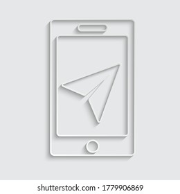   paper map navigation icon phone mobile map sign