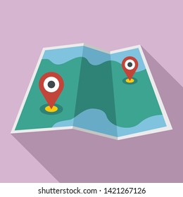 Paper map pin icon. Flat illustration of paper map pin vector icon for web design