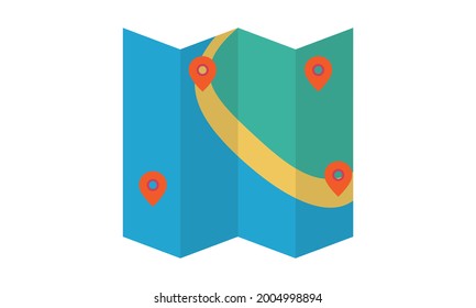Paper map pin icon simple style vector image