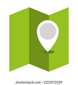 paper map with pin location