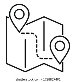 Symbol für die Papierzuordnung Übersicht über das Vektorsymbol der Papierkarte, das auf einem weißen Hintergrund isoliert ist