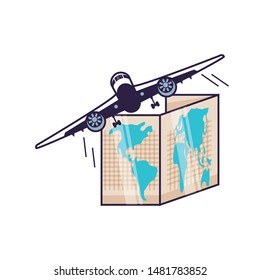 paper map travel guide with airplane