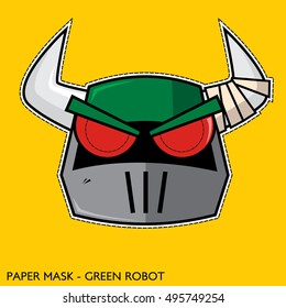 Paper Mask - Green Robot
A do it yourself paper mask