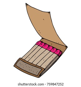 Paper matches. An open box of matches. Vector illustration.