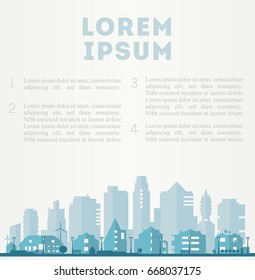Paper material style illustration of an ecological city
