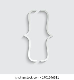 paper math sign Bracket  icon vector