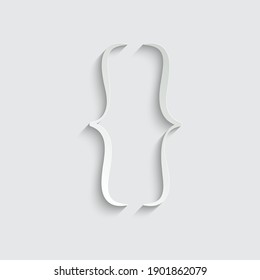 paper math sign Bracket  icon vector