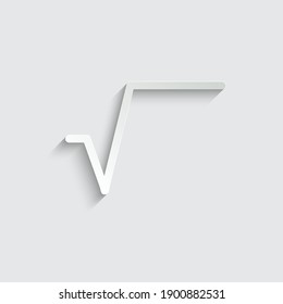 Paper Math Sign Square Root Icon Vector