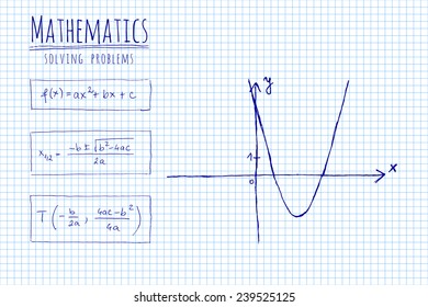 Paper with mathematic formula and sketch - vector illustration