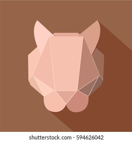 Paper of max the cat. Origami abstract animal fashion colors. Vector illustration
