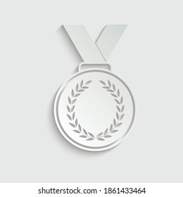 icono de la medalla de papel - vector negro 