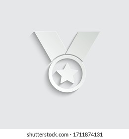 Icono de medalla de papel vector vector negro