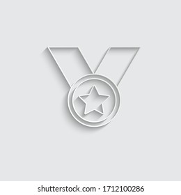 Paper Medal icon vector black vector