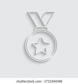 Paper Medal icon vector black vector