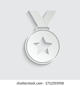 vectorial negro vectorial de icono de medalla de papel