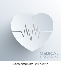 paper medical heart vector background concept. Illustration tamplate for web and mobile