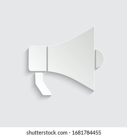 Papier-Megaphon-Symbol. Megaphonzeichen der schwarzen Vektorillustration 