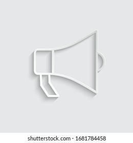Papier-Megaphon-Symbol. Megaphonzeichen der schwarzen Vektorillustration 