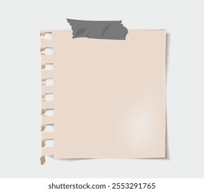 Paper memo realistic art letter on gray background for decoration
