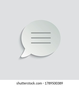paper Message Icon. Mobile phone  chat sign, line style