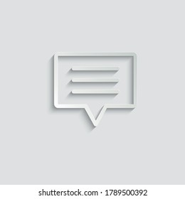 Icono de mensaje de papel. Signo de chat de teléfono móvil, estilo de línea