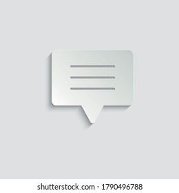 paper Message Icon. Mobile phone  chat sign, line style