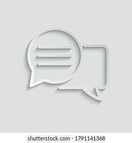 paper Message Icon. Mobile phone  chat sign, line style