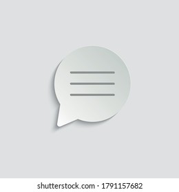Icono de mensaje de papel. Signo de chat de teléfono móvil, estilo de línea