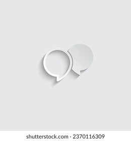 paper Message Icon. Mobile phone  chat sign, line style