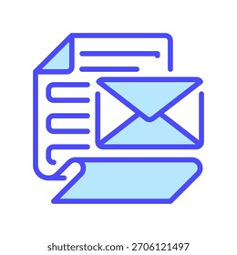 Papel con el ícono de línea de mensaje, símbolo de esquema para notas de comunicación, alertas escritas, intercambio de información, registros de notificaciones y Actualizar de texto. Icono de signo de Vector.