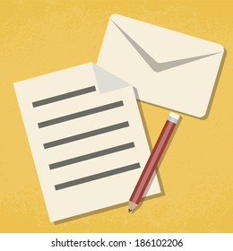 Paper message with pencil