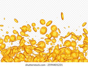 Paper Metal Cash Vector Transparent Background. Gold Dollar Rich Card. Shiny Confetti Flyer. Casino Currency Design.