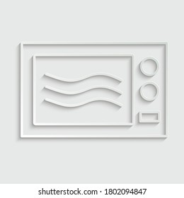 paper microwave icon - vector sign 