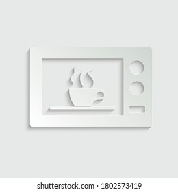 paper microwave icon - vector sign 