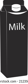 A paper milk carton. Flat view. Dairy agricultural products. Vector image isolated on a white background.