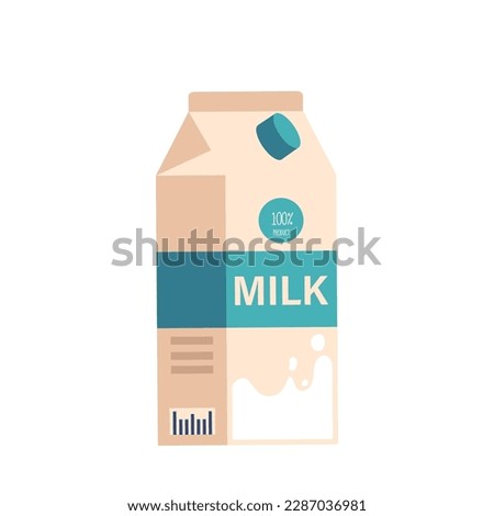 Paper Milk Package, Eco-friendly Box Used In Dairy Industry. Recyclable, Biodegradable Pack Provides Convenient