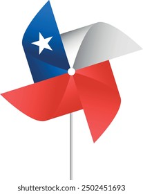 
Molino de papel con diseño de la bandera de Chile en formato de Vector