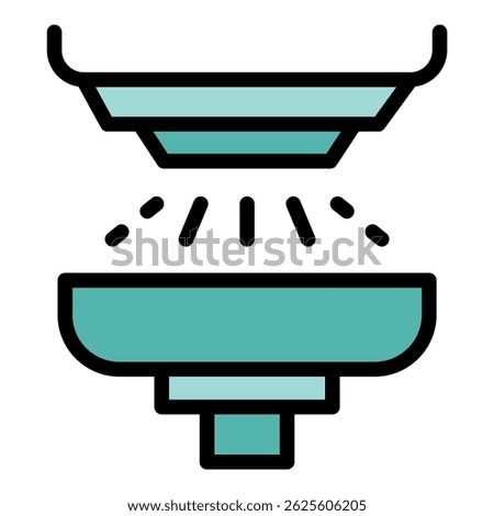 Paper mill icon. Outline paper mill vector icon color flat isolated