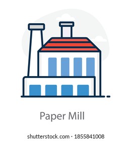 Paper Mill Icon Style, Trendy Vector Of Unit 