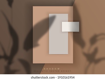 Paper Mockups with overlay shadows from leaves and branches