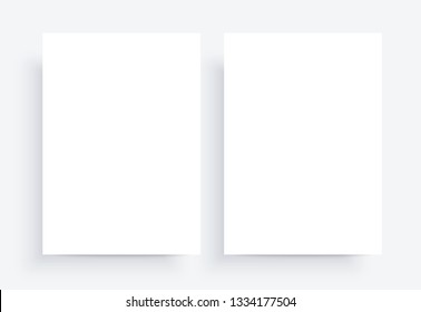 Paper Mockups. white blank template. Two sheet A4. Natural lighting. Photo-realistic vector illustration.